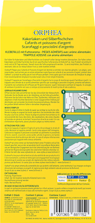 Ungeziefer Köderfalle Kakerlaken & Silberfischchen Orphea