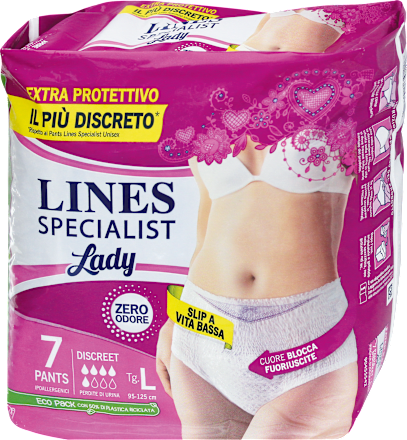Lady Pants discreet ipoallergenici taglia L LINES