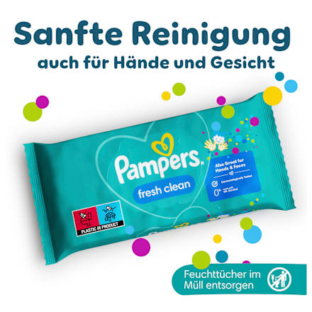 Feuchttücher Fresh Clean (6 x 52 Stück)  Pampers
