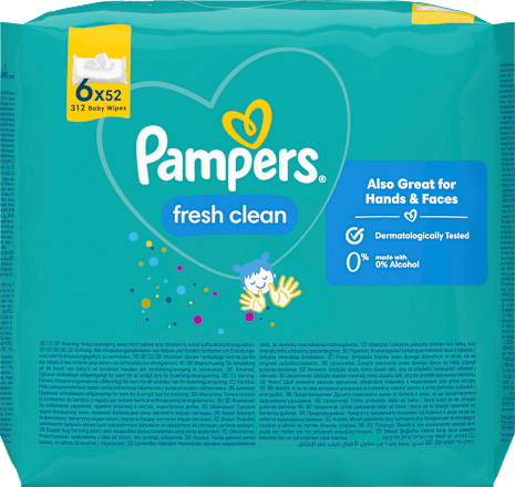 Feuchttücher Fresh Clean (6 x 52 Stück)  Pampers