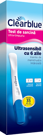 Test de sarcină Ultra-timpuriu (10 mUI), rezultate cu 6 zile mai devreme Clearblue