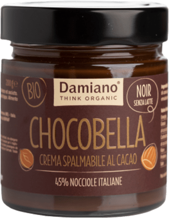 Chocobella noir crema spalmabile cacao e nocciole Damiano - think organic