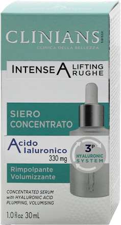 Siero concentrato con acido ialuronico Intense A Lifting rughe CLINIANS