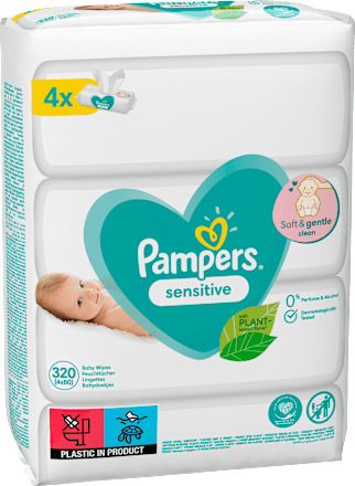 Vlhčené utierky Sensitive - 4 x 80 Pampers