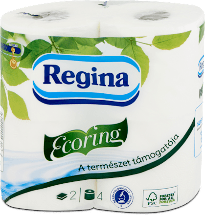 Ecoring toalettpapír, 4 tekercs, 2 rétegű Regina