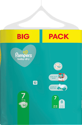 Windeln Baby Dry Gr. 7 Extra Large (15+ kg), Doppelpack Pampers