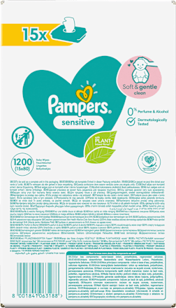 Feuchttücher sensitive (15x80 St), Vorteilspack Pampers