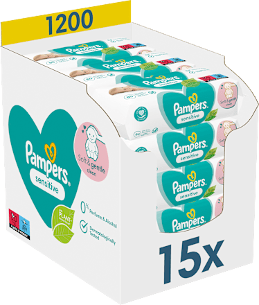 Feuchttücher sensitive (15x80 St), Vorteilspack Pampers