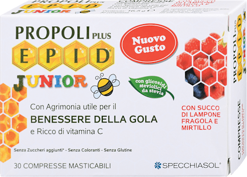 Pastile s propolisom z okusom maline, jagode in borovnice E.P.I.D.® Junior  SPECCHIASOL