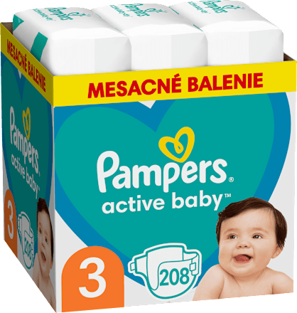 Plienky veľkosť 3 (6 - 10 kg) Monthly Box Pampers active baby