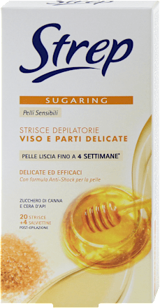 Strisce depilatorie viso e parti delicate Sugaring  Strep