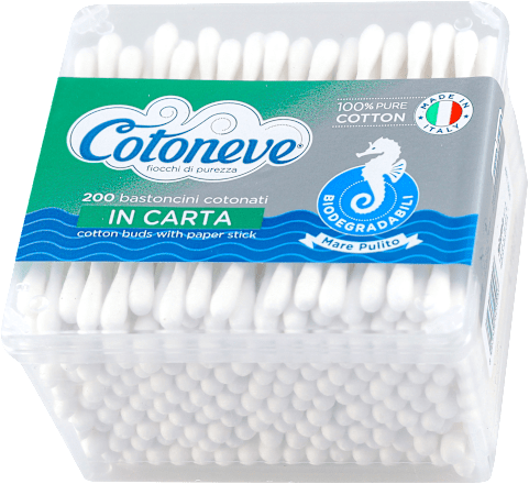 Biorazgradivi štapići za uši - kockasta kutija Cotoneve