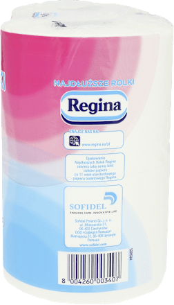 Papier toaletowy Najdłuższe Rolki (2-warstwy, 4x430 listków)  Regina