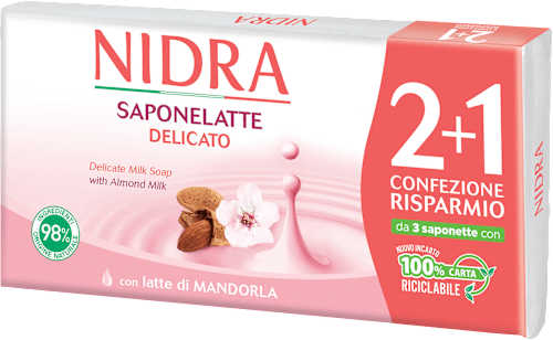 Sapone solido delicato con latte di mandorla NIDRA