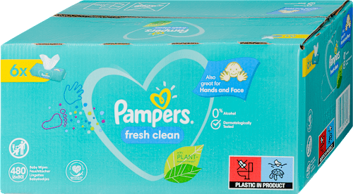 Nedves törlőkendő, Fresh Clean 6X80db Pampers