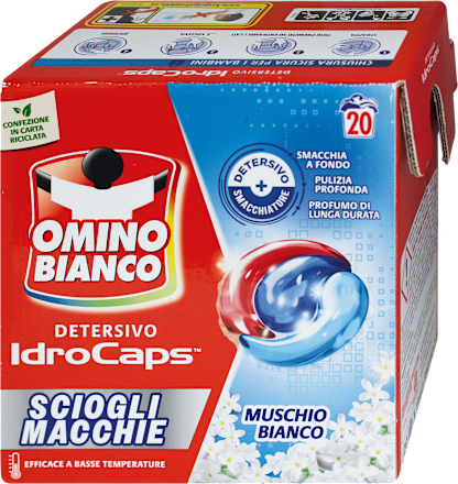 Detersivo IdroCaps Sciogli Macchie muschio bianco OMINO BIANCO