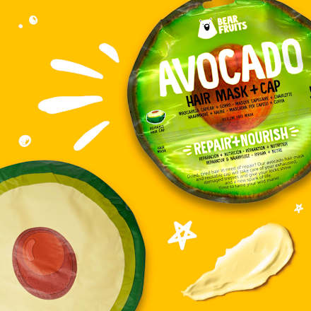 Haarmaske Avocado, Hair mask + cap Bear Fruits
