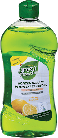 Koncentrirani detergent za pomivanje posode z vonjem limone Green emotion