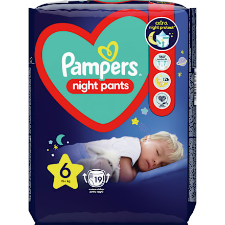 Гащички Night Pants 6 (15+ кг) Pampers