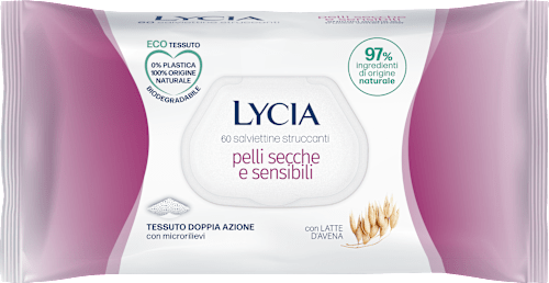 Salviettine struccanti pelli secche e sensibili LYCIA