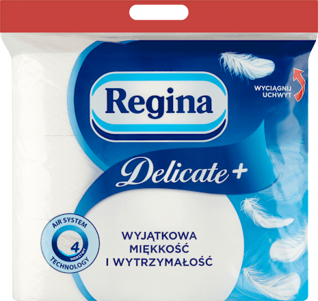 Papier toaletowy Delicate+, 4-warstwowy, 9x100 listków Regina