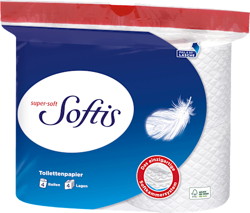 Toilettenpapier 4-lagig (4x100 Blatt) Softis