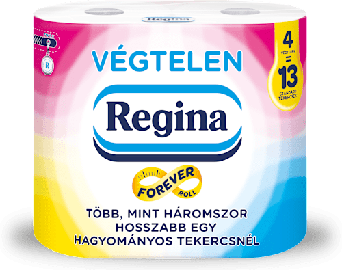 Toalettpapír, Végtelen, 4 tekercs, 2 rétegű Regina