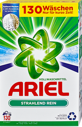 Vollwaschmittel Pulver Strahlend Rein Mega Pack ARIEL