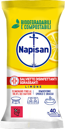Salviette disinfettanti sgrassanti al limone Napisan