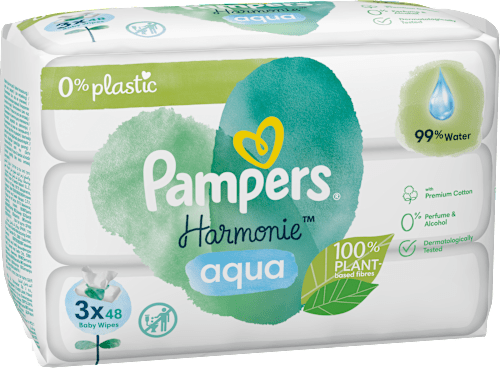 Harmonie aqua vlažne maramice, 3 x 48 Pampers Harmonie