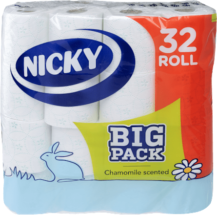Big Pack toalettpapír, 32 tekercs, 3 rétegű NICKY