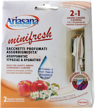 Sacchetti profumati assorbiumidità energia fruttata minifresh Ariasana