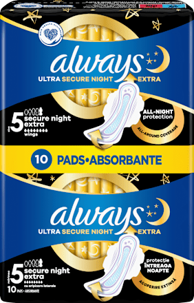 Ultra secure night higijenski ulošci duo pack always