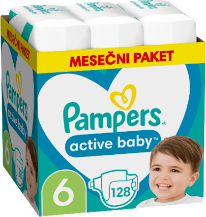 Plenice velikost 6 - mesečno pakiranje (13-18 kg) Pampers active baby