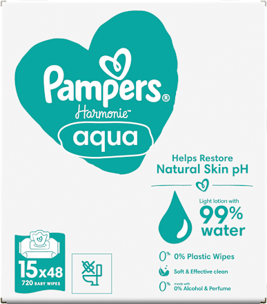 Feuchttücher aqua (15x48 St) Pampers Harmonie
