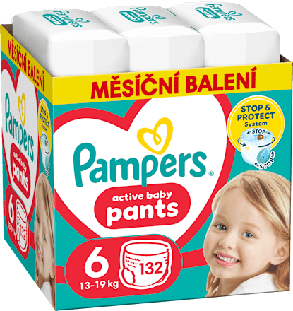 plenkové kalhotky, měsíční box velikost 6 Pampers active baby