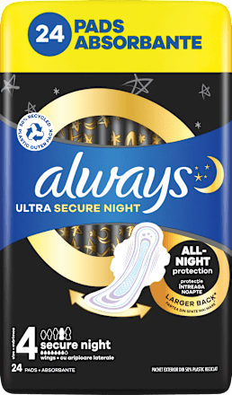vložky Ultra Secure Night s křidélky always