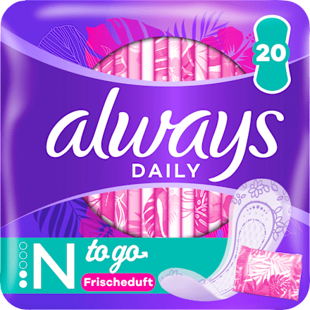 Slipeinlagen Normal to go mit Frischeduft always