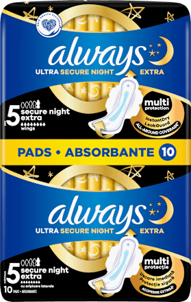 Ultra secure night higijenski ulošci duo pack always