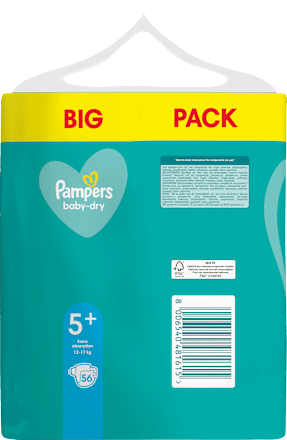 Windeln Baby Dry Gr.5+ Junior Plus (12-17 kg), Big Pack Pampers
