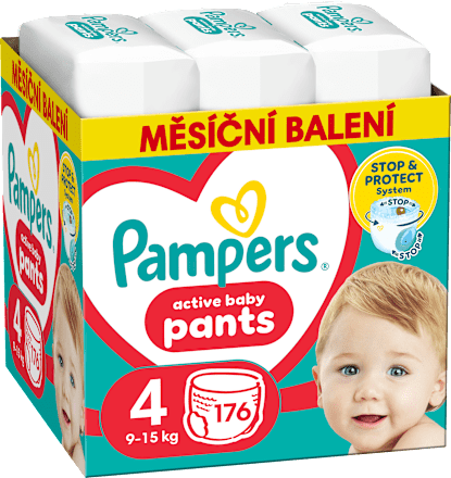 plenkové kalhotky, měsíční box, velikost 4 Pampers active baby