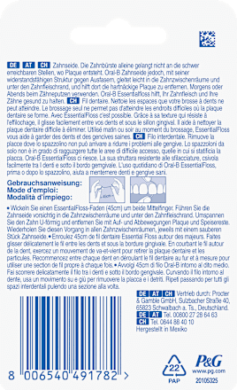 Zahnseide Essential Floss ungewachst Oral-B