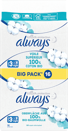 Ultra-Binden Cotton Protection Night Big Pack always