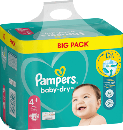 Windeln Baby Dry Gr.4+ Maxi Plus (10-15 kg), Big Pack Pampers