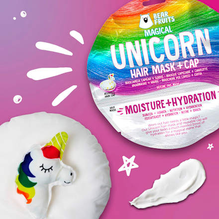 Haarmaske Unicorn, Hair mask + cap Bear Fruits
