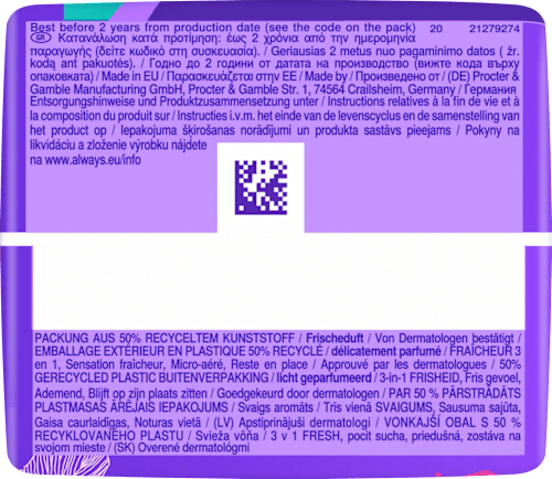 Slipeinlagen Normal to go mit Frischeduft always