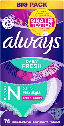 Slipeinlagen Daily Fresh Slim Flexistyle mit Frischeduft, Big Pack always