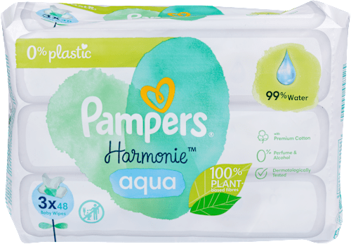 Harmonie aqua vlažne maramice, 3 x 48 Pampers Harmonie