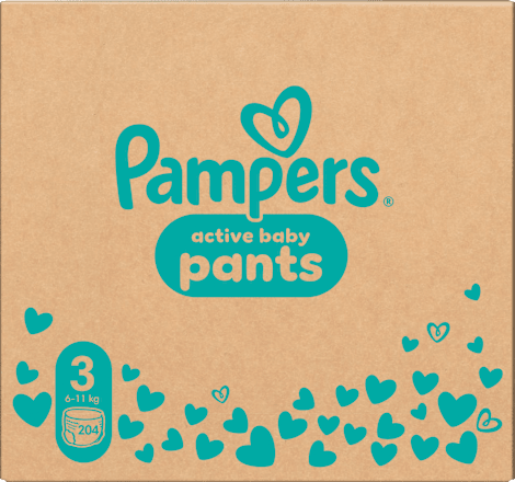 plenkové kalhotky, měsíční box, velikost 3 Pampers active baby