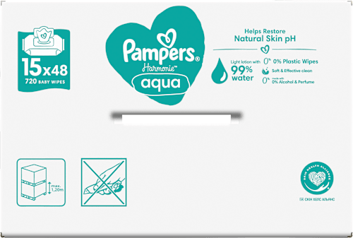 Feuchttücher aqua (15x48 St) Pampers Harmonie